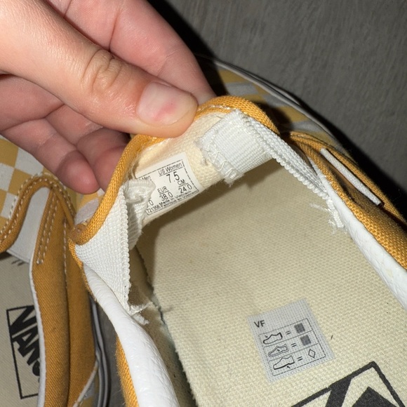 Vans Women’s Shoes - Yellow and White Checkered - Picture 4 of 4